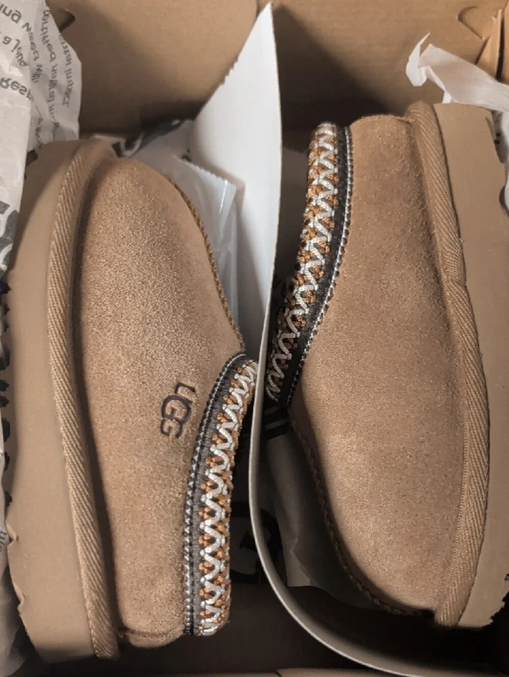 UGG Tasman II Toddler Suede Slip-On Cozy Mules Size 7 Like New/Box
